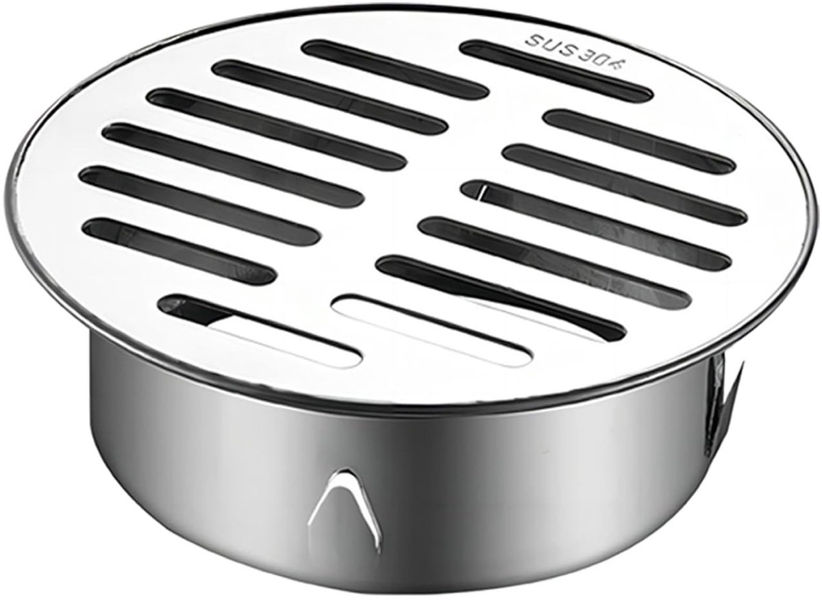 Dailygoods- Vloerafvoerafdekking 110 mm - Roestvrij Stalen Afvoerputje - Verwijderbare Filter - Antislip - Duurzaam - Voorkomt Verstopping