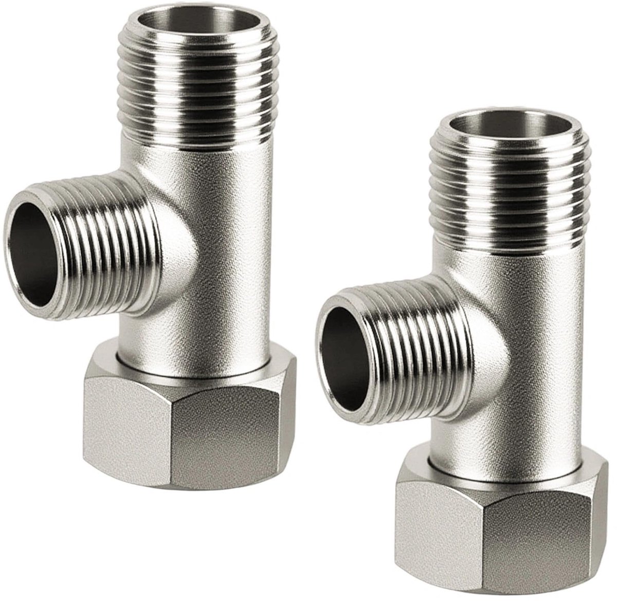 Dailygoods- T-stuk 3-weg 3/8 inch - Koperen Vernikkeld Aftakverdeler - Wateraansluiting - 360 Graden Draaibaar - Oxidatiebestendig - Aansluitstuk
