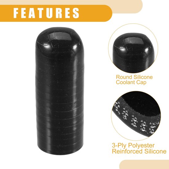 Dailygoods- Silicone Slangdop 14mm - 3-laags Polyester Versterkt - Auto - Slangdop voor Koelvloeistof - Duurzaam - Temperatuur/Druk Bestendig van Dailygoods — afbeelding 4