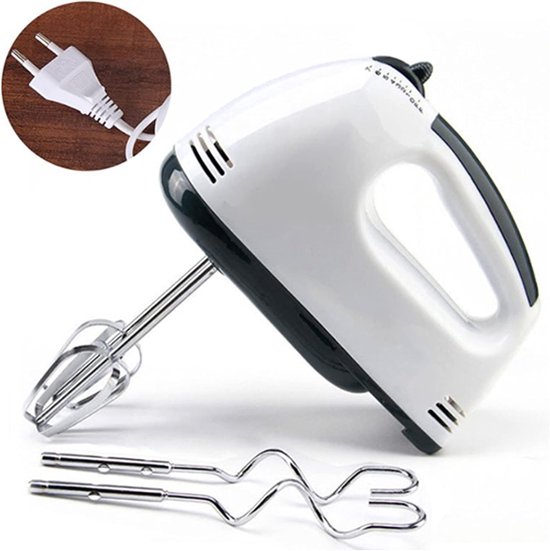 Collox Handmixer - Elektrische Garde - Keukenmixer - Blender - Huishoudelijk apparaat - Eiklopper - Taart bakken - 7 snelheden - Garde opzetstuk - CrÃ¨me opzetstuk - Wit van Collox — afbeelding 4