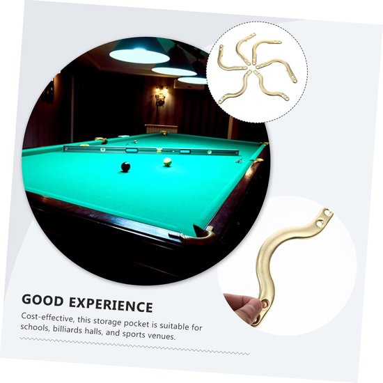 Billiard Net Hoek Fixatie Kits - Pool Tafel Zakvervanging - Biljart Accessoire - Duurzaam Ijzeren Materiaal - 17x2x0.5CM - Gouden — afbeelding 2