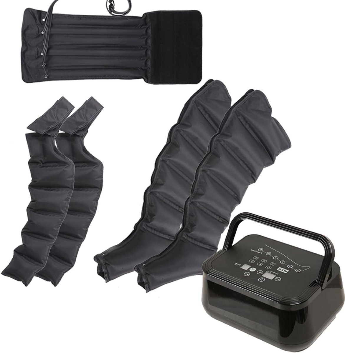 Luchtcompressie Massagemachine - Herstel laarzen - Spierontspanning Benen - 6 Holtes - 2 Benen 2 Armen - Grijs