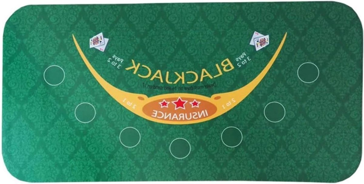 Pokertafelmat - Speeltafelkleed - Casino Spel - Draagbaar met tas - 120 x 60 cm - Groen