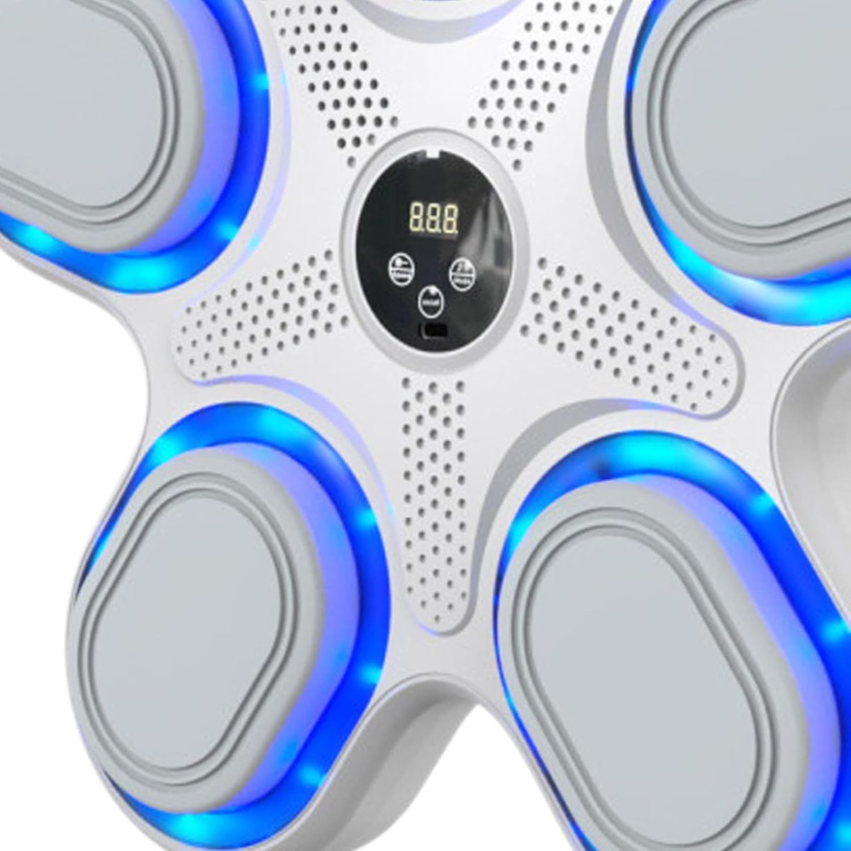 Slimme Stans Trainer - Interactieve Boksmachine - Thuis Fitness - Dynamische LED Verlichting - 39x38x6cm - Wit