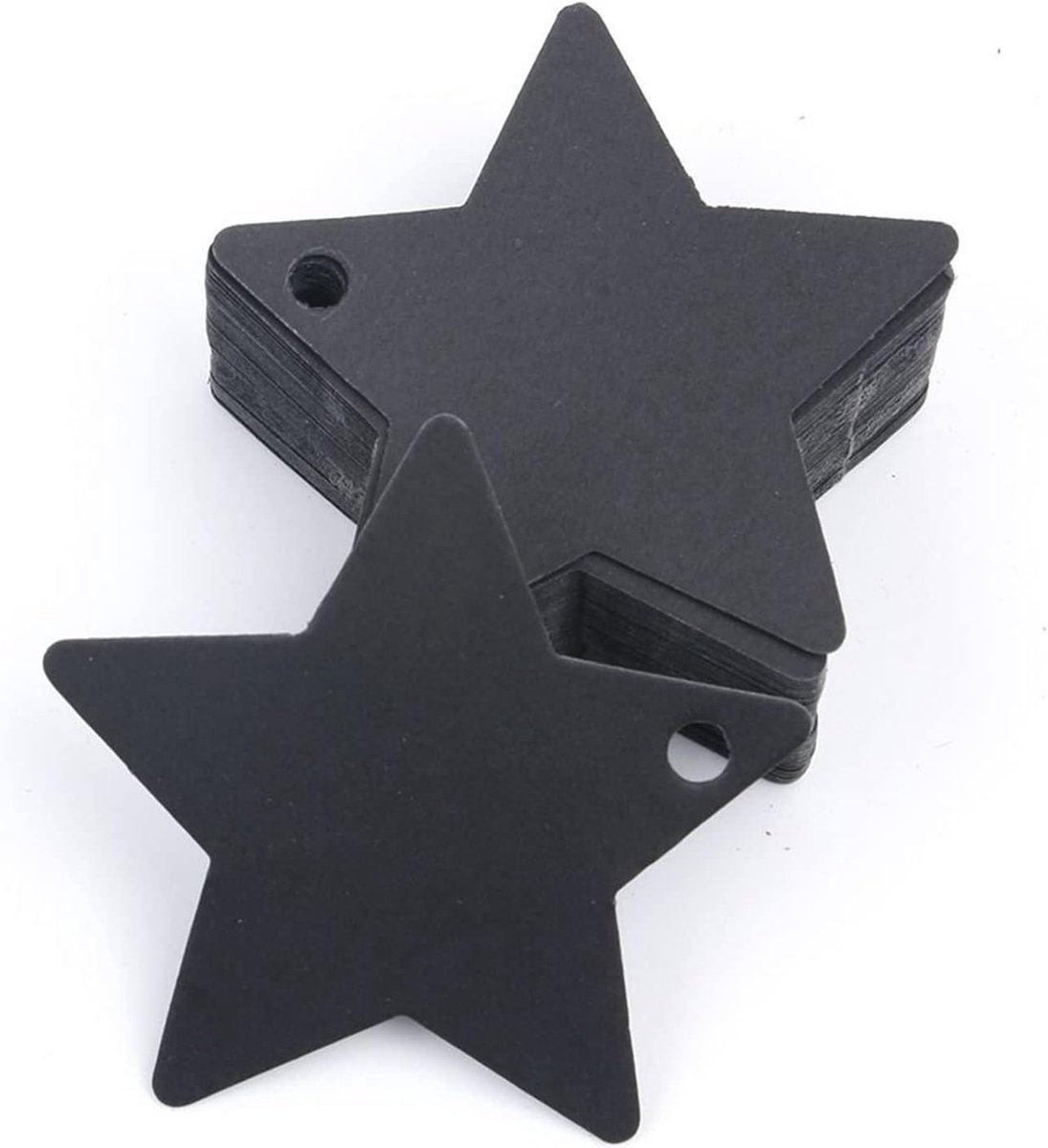 Kraft Papieren Labels - Prijskaartjes Cadeau - Feestelijke Decoratie - Set van 100 stuks - 3 Kleuren - Zwart