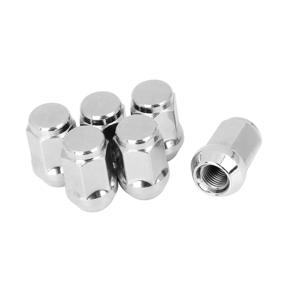 Dailygoods- Wielmoeren M12x1,25 - 6 Stuks - Conisch 60 Graden - Zeskantgrootte 19 mm - Totale Lengte 35 mm - Gehard Staal