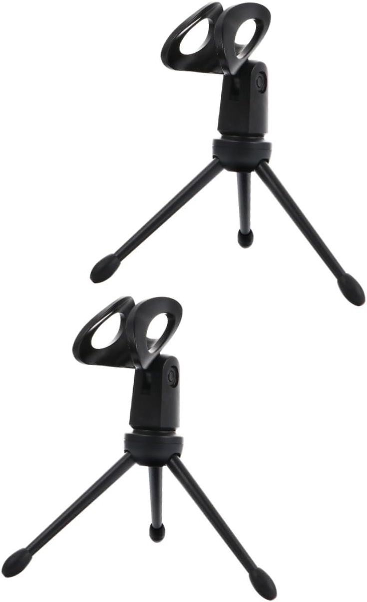 Microfoon Stand - Tafel Statief - Opnemen Streamen - Stabiele Tripod - 2 Sets - Zwart