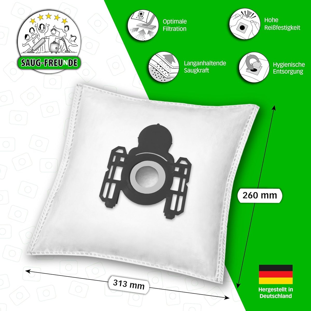 Stofzuigerzakken Microvlies - Stofzuigerzakken Cilinderzakken - Stofzuigen Huis - Optimale Filtratie - 20 Stuks - Wit