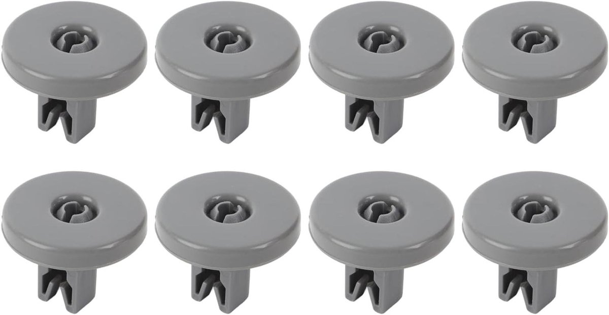 Vaatwasserwieltjes - Rekwieltjes set - Soepel laden - Extra sterk ABS - 8 stuks - Zwart