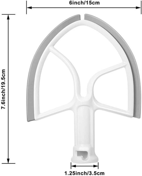 Mixer Accessoire - Platte Klopper - Beslag Maken - Flexibele Siliconen Rand - 18 cm - Grijs — afbeelding 4