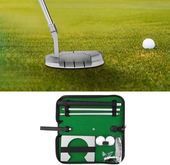 Dailygoods- Golfputterset Aluminium Schacht - Golfballen - Houten Tas - PVC-Hoes - Oefenballen - Afneembaar en Draagbaar - Golfset van Dailygoods — afbeelding 3