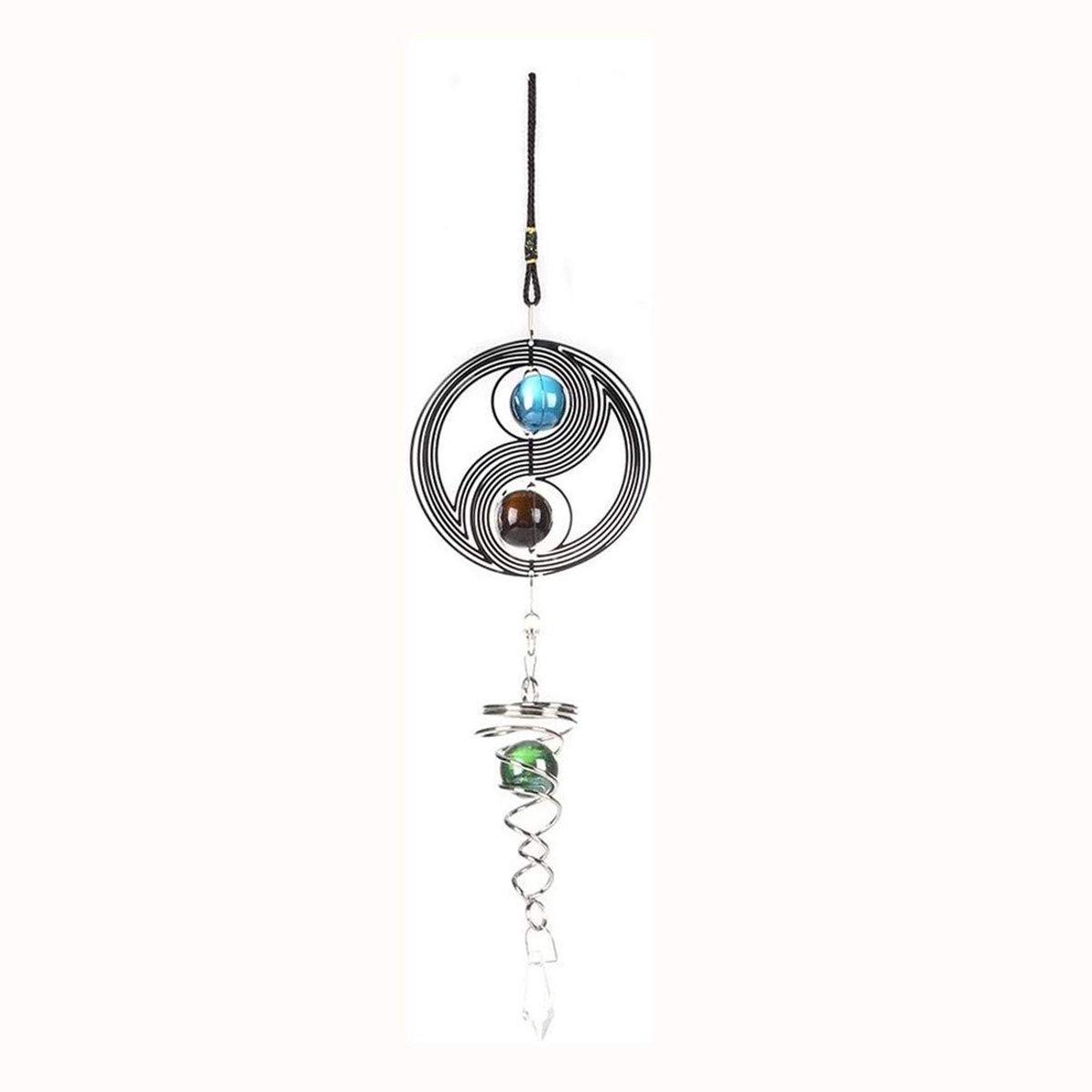 Dailygoods- Windgong Elegant - Decoratie voor Huis/Tuin - Hangende Windbel - Taichi Vorm - Stijlvol Ornament - Afmeting 40 cm
