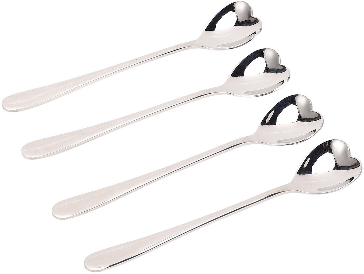 Dailygoods- Espresso Lepel - 4 Stuks - Roestvrij Staal - Ergonomische Handgreep - Duurzaam - Mini Theelepels - Koffielepel