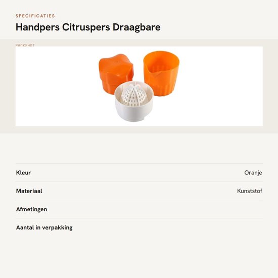 Dailygoods- Citruspers Handmatig - Draagbare Citruspers - RVS Citruspers - Efficiënte Sapcentrifuge - Food Grade ABS - Stijlvol Ontwerp van Dailygoods — afbeelding 3