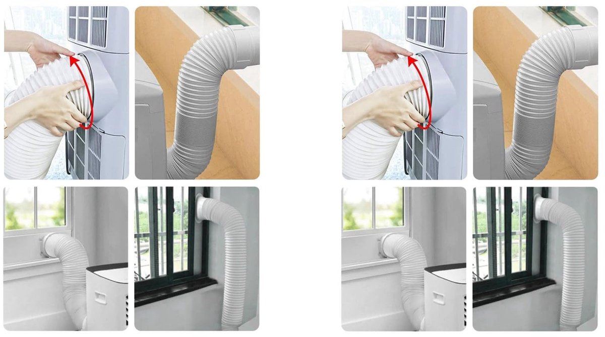 Dailygoods- Uitlaatslang 1,5 m - Draagbaar - Flexibel - Voor Airconditioning/Wasdroger - Ventilatie - Hoogwaardige ABS. - Ventilatieslang