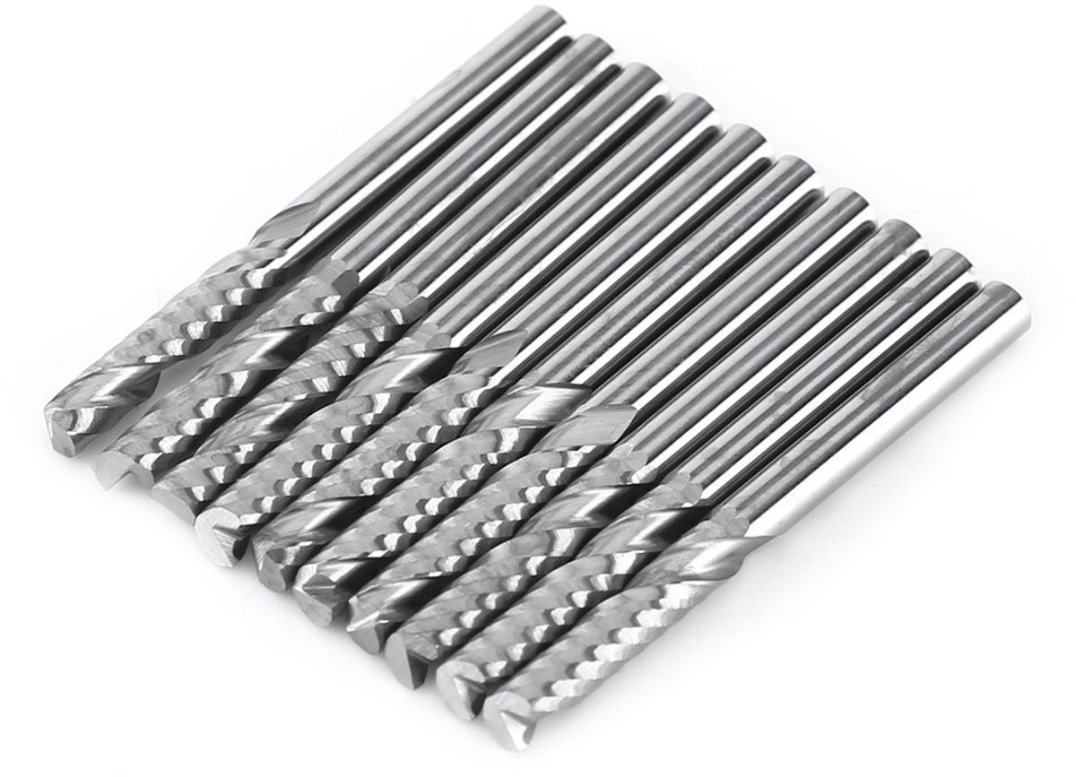 Dailygoods- Fresas Set - 10 Stuks - Wolfraamcarbide - CNC Frezen - Snijgereedschap - Scherpe Rand - Geschikt voor Diverse Machines - Frees