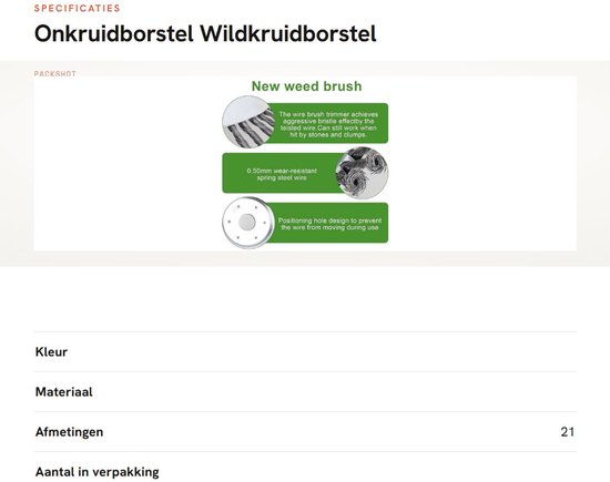 Allecta - Efficiënte Onkruidborstel voor het Verwijderen van Wildkruid in de Tuin van Merkloos	 — afbeelding 3