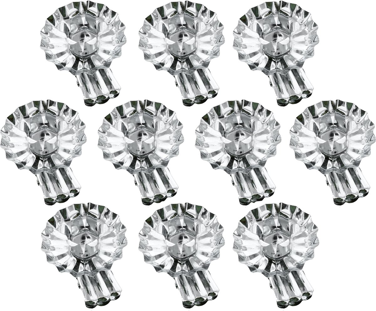 Dailygoods- Kaarsenhouder Kegelvorm - Set van 10 - Clip Kaarsenhouder - Druppelbeschermplaat - Innovatief Ontwerp - Voor Kerstboom - Kerstboomkaarsen