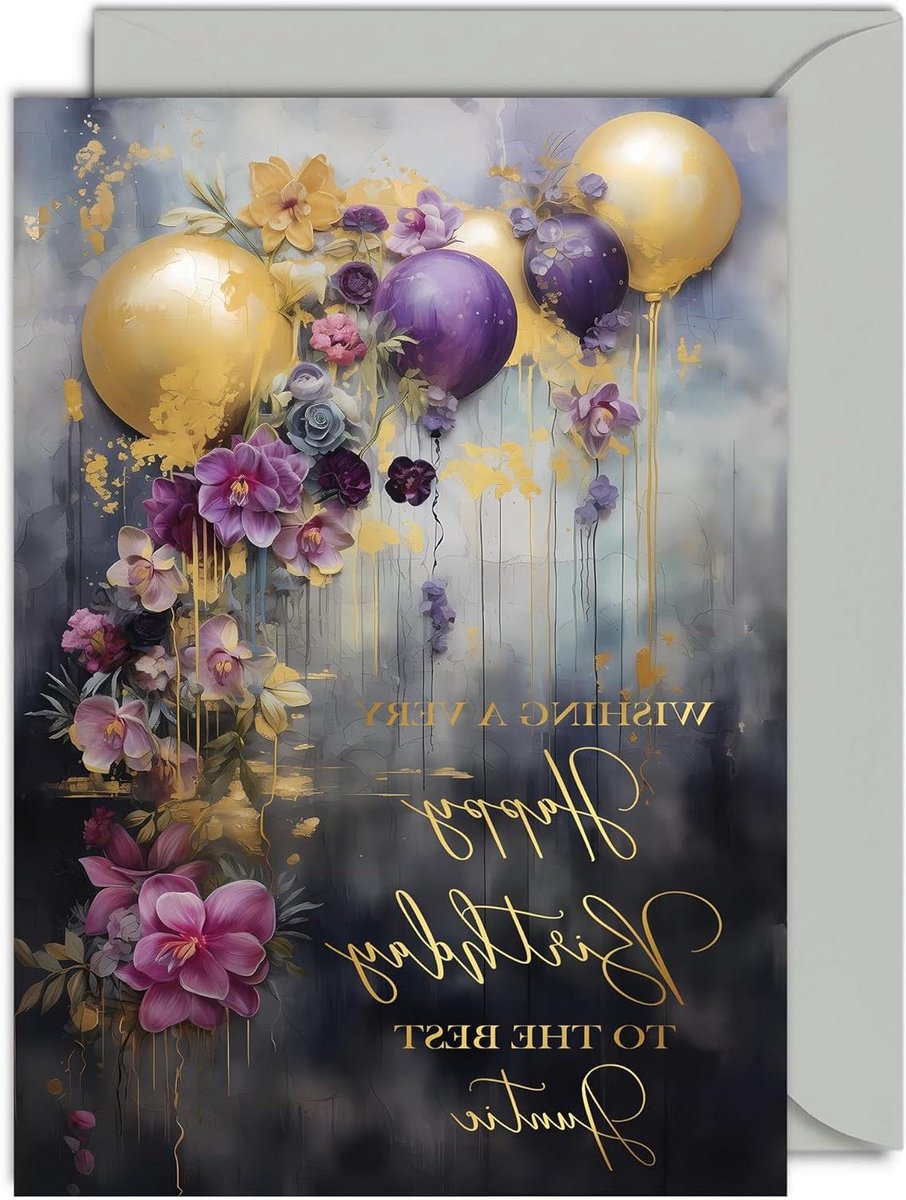 Verjaardagskaart Tante - Wenskaart Cadeau - Gefeliciteerd Zeggen - Gouden Accent Design - A5 Formaat - Goud