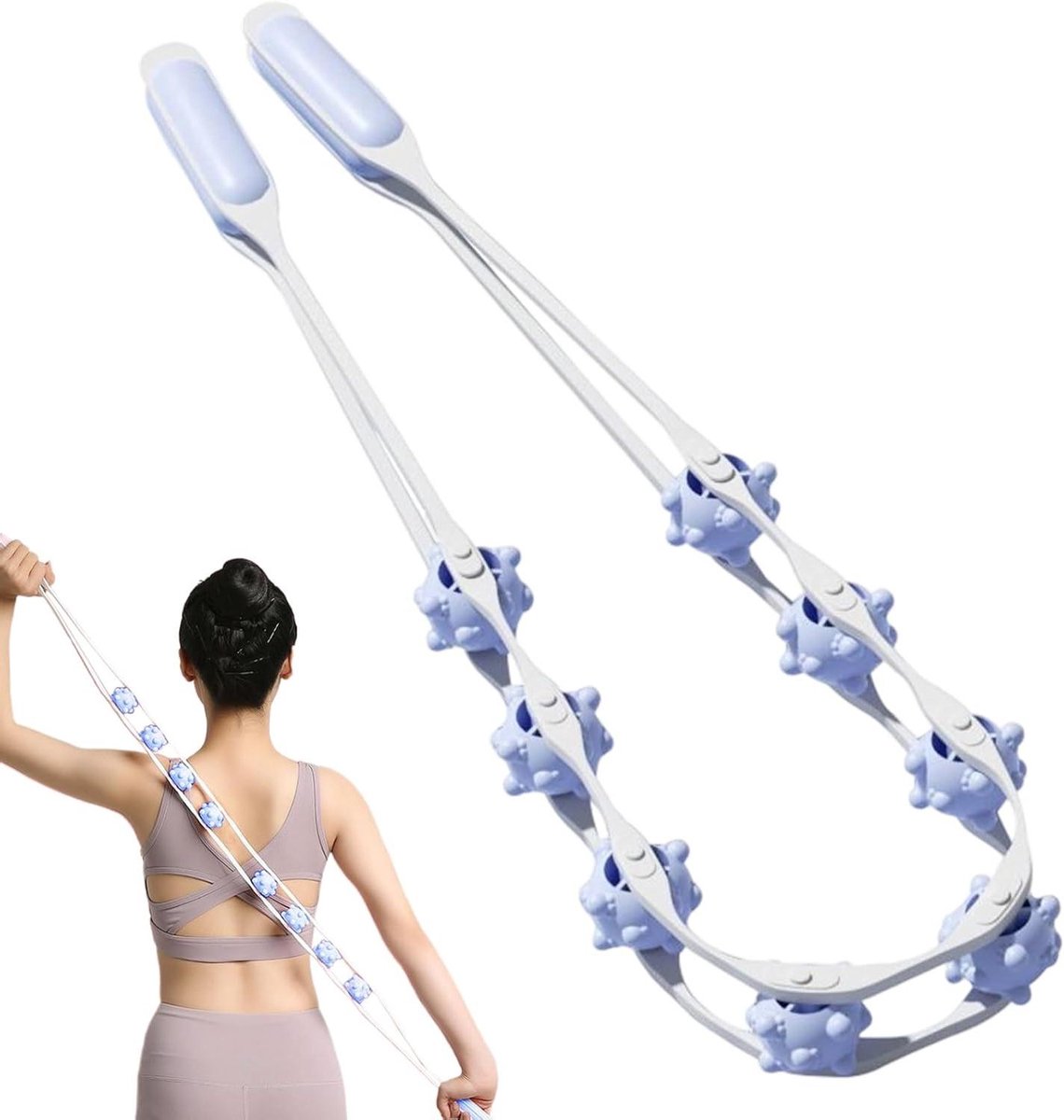 Massage Roller - Fitness Apparaat - Spierontspanning Lichaam - Ergonomisch Handontwerp - 55 x 6 cm - Zwart