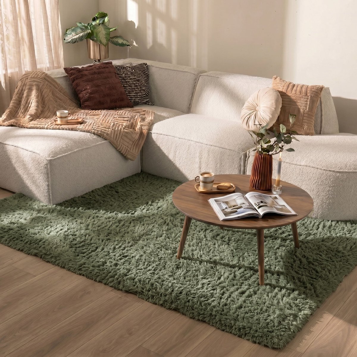 NATURL. Shaggy vloerkleed - Blaze Groen - 160x230cm