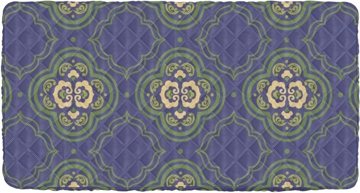 Peuter Laken - Reisbeddengoed - Comfortabel Slapen - Opvouwbaar Ontwerp - 126 x 63 cm - Blauwgroen Bloemendessin