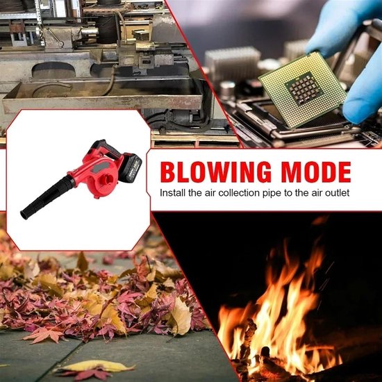 Elektrische Bladblazer - Luchtblazer Zuiger - Tuin Onderhouden - Zuig- en Blaasfunctie - 3500W - Rood — afbeelding 4