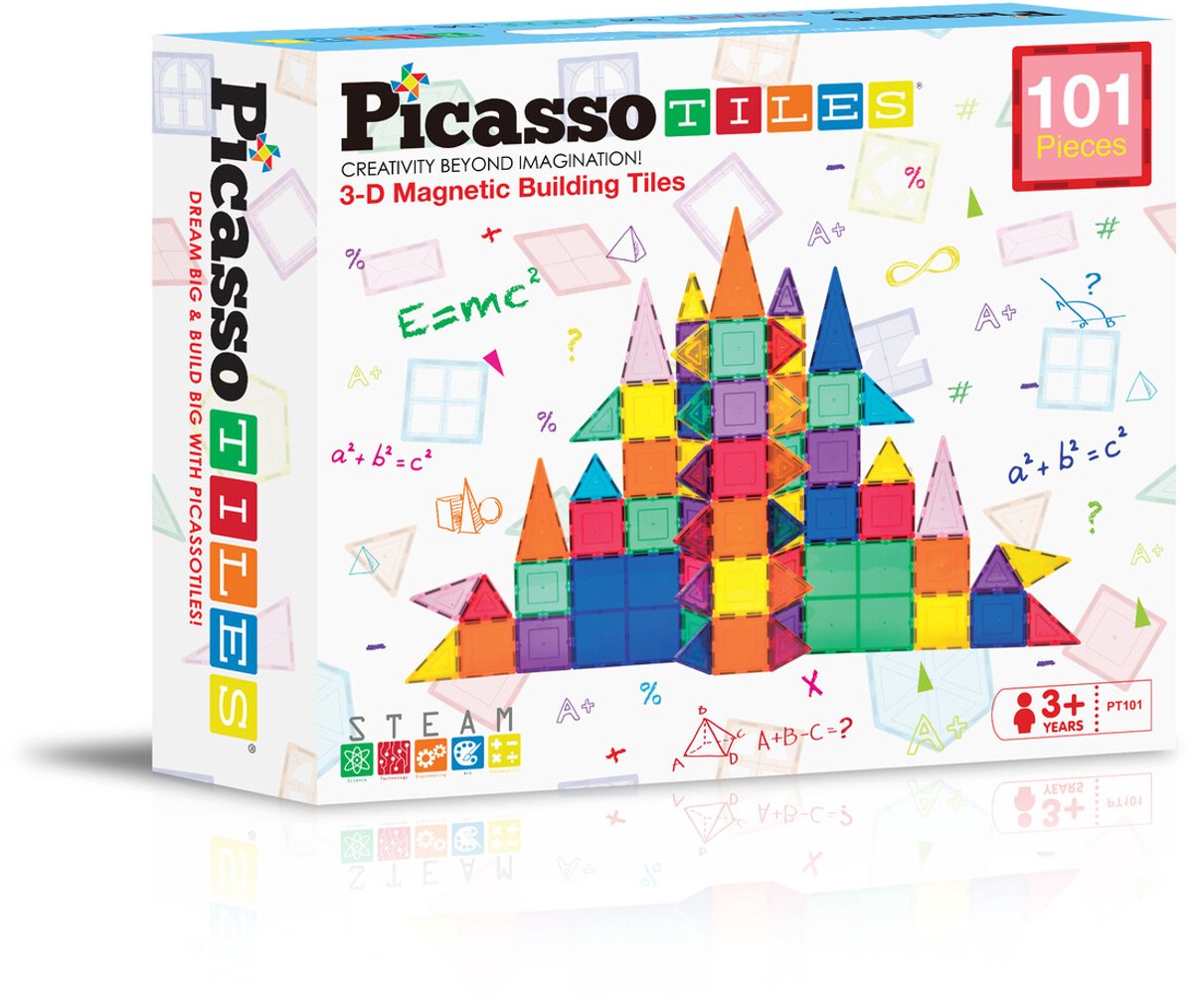 Tactic Picasso Tiles - Constructiespeelgoed - Magnetic Tiles - Magnetische Tegels - Play Set - STEM Speelgoed - Creatief Bouwspeelgoed - 101-Delig - Vanaf 3 Jaar — afbeelding 20