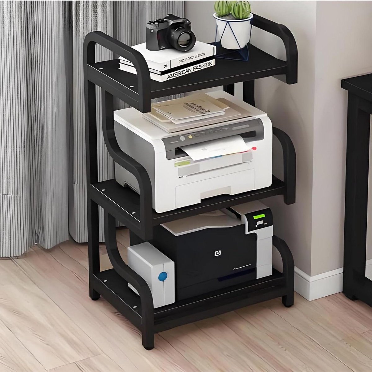 Opbergrek Organizer - AV Kast - Media Opslag - Meerlaagse Opslag - 60x40x94cm - Zwart