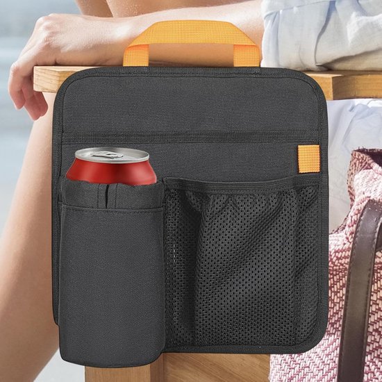 Strandstoel Organizer - Stoel Tas - Outdoor Ontspanning - Multifunctionele Houder - 30x26 cm - Zwart — afbeelding 3