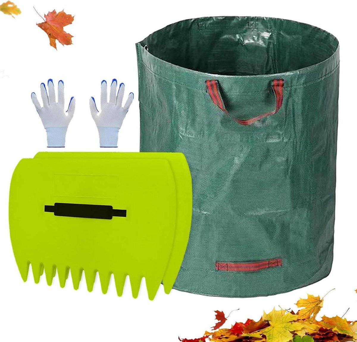 Bladverzamelaar Tuin - Hark Grijper - Tuinafval Opruimen - Ergonomische Handgrepen - 500 Liter Inhoud - Groen