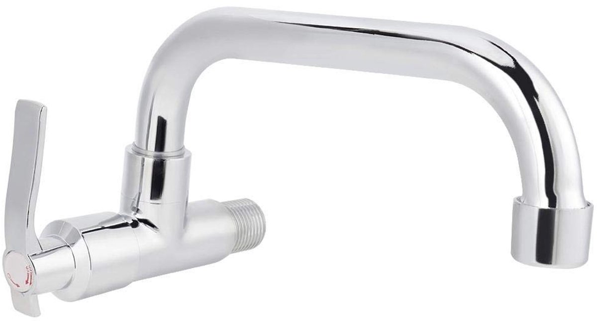 Dailygoods- Koudwaterkraan Wandmontage - Ergonomische Handgreep - Messing Structuur - Corrosiebestendig - 360 Graden Draaiend - Duurzaam Gebruik - Keukenkraan
