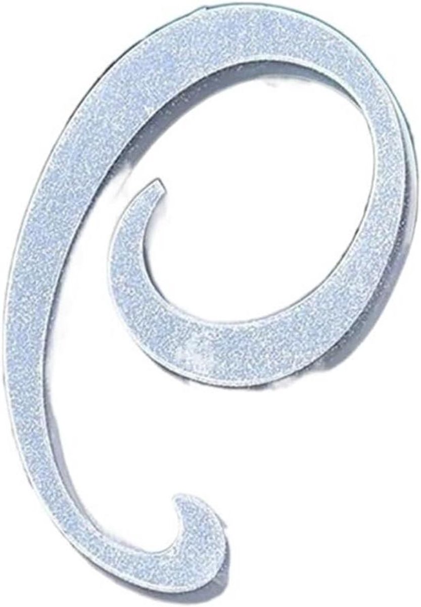 Huisnummer - Deurnummer Plaats - Huis Identificatie - Drijvend Modern Design - 7 cm Hoog - Zilver