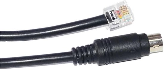 Verbindingskabel - Adapterkabel - Sim Racing - Mini Din naar RJ12 - 2 Meter - Zwart — afbeelding 2