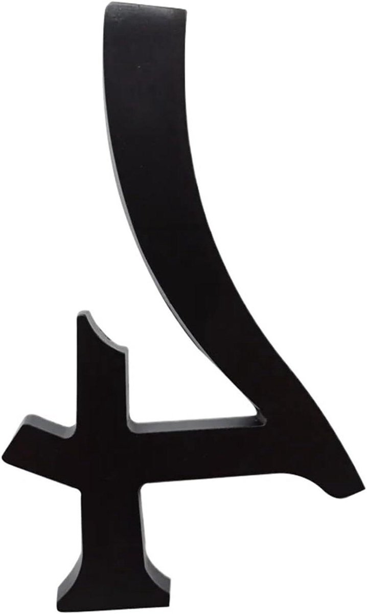 Huisnummer Zwart - Adres Plaquette - Huis Herkenning - Drijvend Modern Design - 152mm Hoog - Zwart