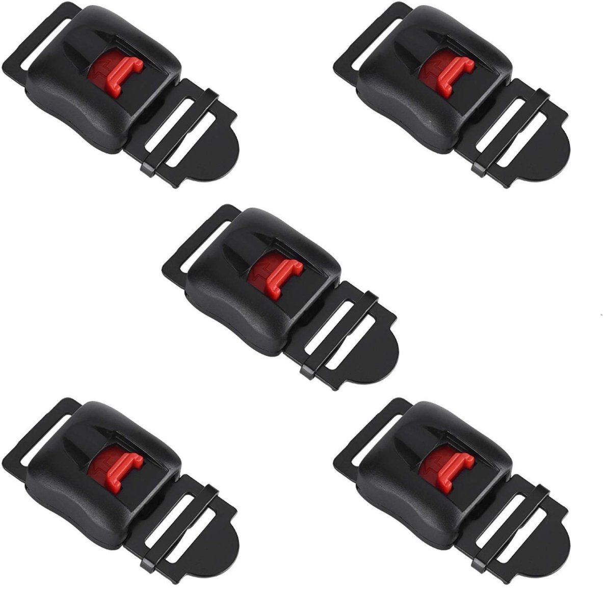 Dailygoods- Helmstrap Professionele Vervanging - Motorhelmgesp - Snelsluiting - Universeel - 5 Stuks - Kunststof/Metaal