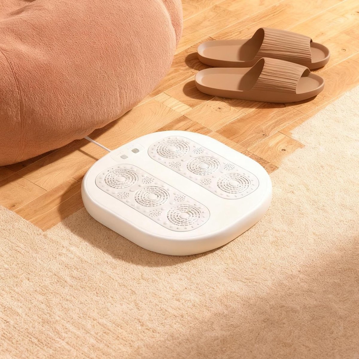 Verwarmd Voetensteun - Massage Apparaat - Ontspannen Zitten - Geluidsvrij Verwarmen - 30 x 29.5 cm - Zwart — cadeau in Cadeau-ideeën - foto 3