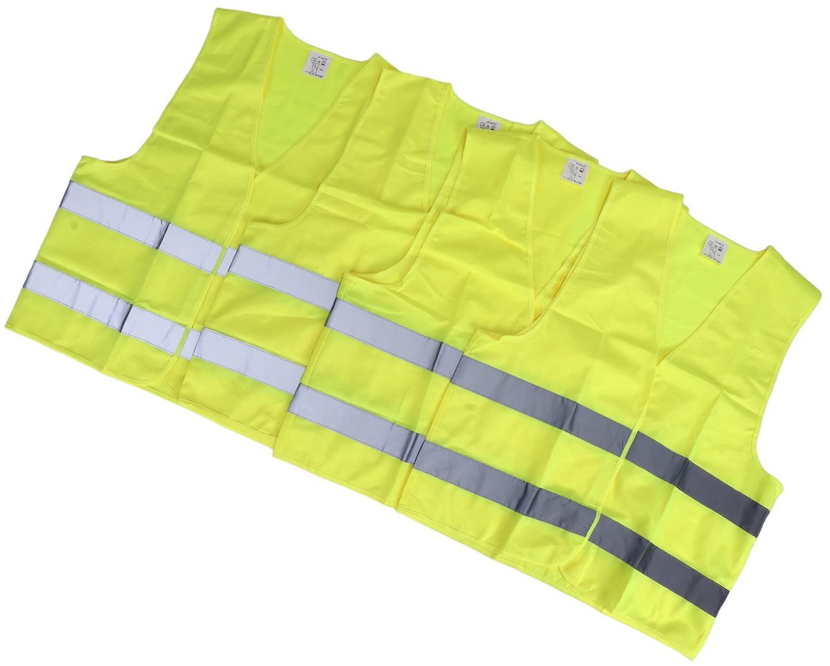 Dailygoods- Veiligheidsvest Hoge Zichtbaarheid - Reflecterend Hesje - 4-delig - XXL - Gebreid Polyester - Veiligheid bij Verkeerspech - Reflecterend Vest