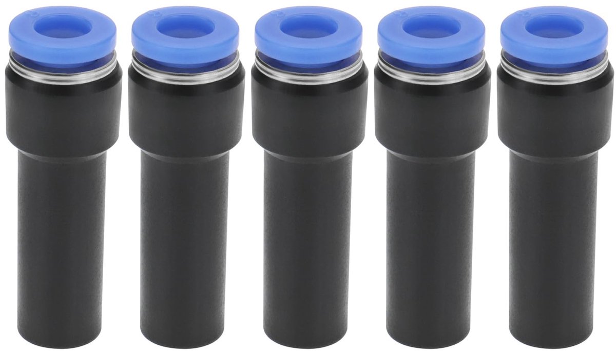 Dailygoods- Sanitair Fitting 5 Stuks - Push Fit Reducer 10mm/6mm - Verbindingsstukken - PP/Roestvrij Staal - Afmetingen 38,9x13mm - Voor Pneumatische Systemen