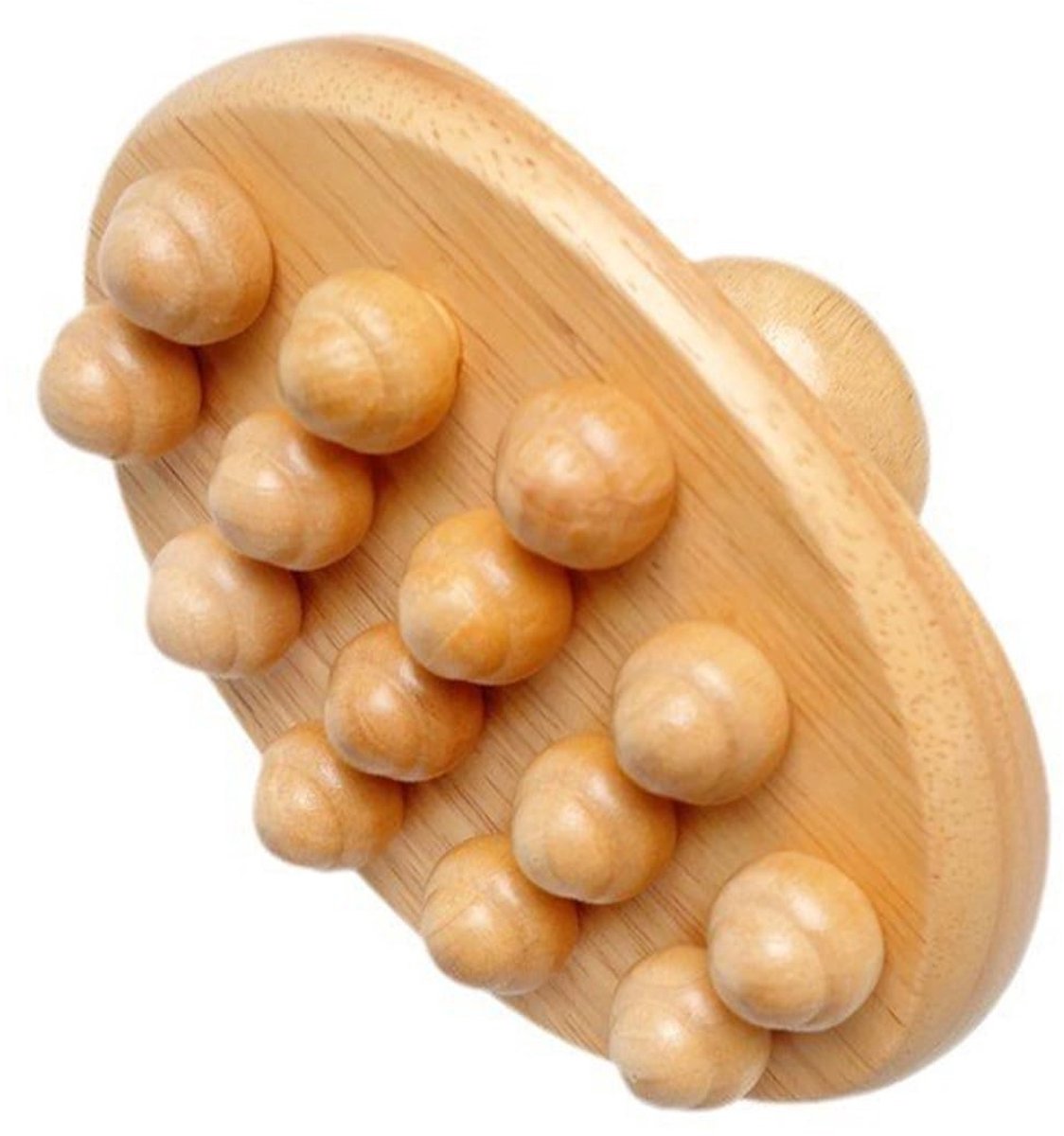 Dailygoods- Cellulitismassageroller - Massageborstel voor hoofdhuid - Houten lichaamsborstel - Houttherapie - Verlichting van jeukende huid - Natuurlijk beukenhout