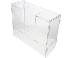 Hooi Dispenser - Voerbak Kleine Dieren - Voer Hooi Hygiënisch - Ruime Opslag - 28 cm - Transparant