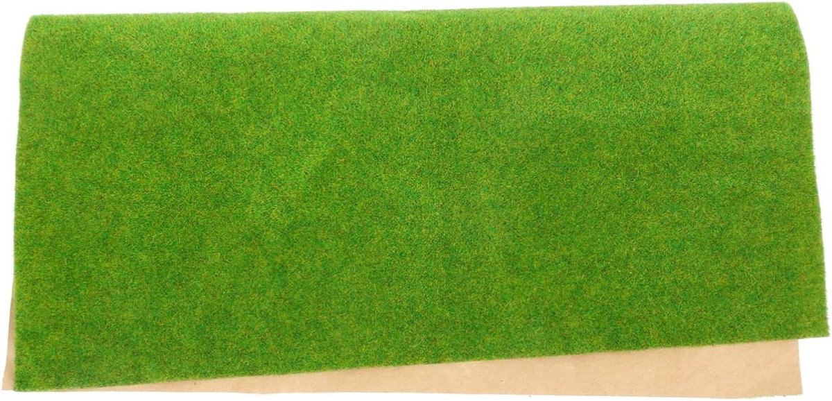 Kunstgrasmat - Nepgras Veld - Modelbouw Decoratie - Flexibel Plastic Materiaal - 25x25 cm - Groen