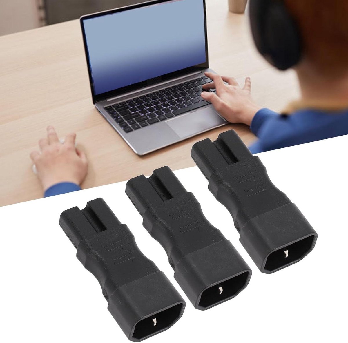 Stroom Adapter - Verlengkabel Connector - Apparaten Aansluiten - Hittebestendig PVC - 10A 250V - Zwart