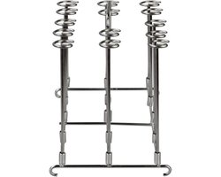 Grillspieshouders - Cabob Rek - Koken en Bakken - Met Afneembare Handgreep - 5 Stuks - Zilverkleurig