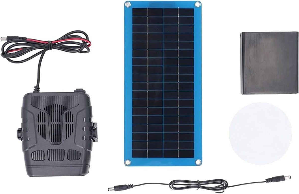 Zonnepaneel Verwarming - Draagbare Heater - Buiten Activiteiten - Duurzame Constructie - 50x23x6 cm - Zwart
