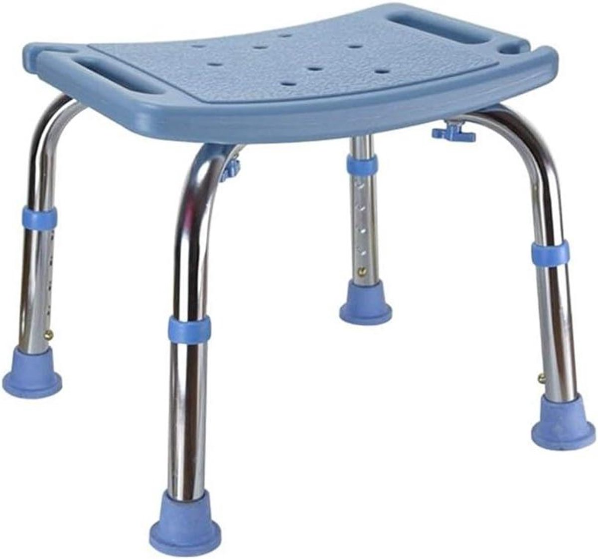 Douchestoel Badkruk - Zitje Badkamer - Veilig Douchen - Verstelbare Hoogte - 136 Kg Draaglast - Blauw