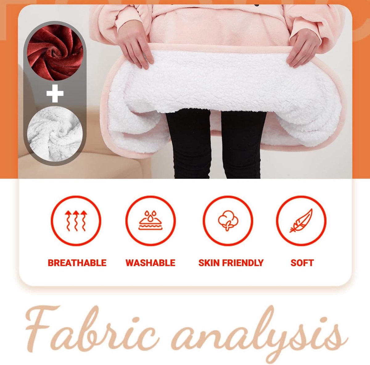 USB Heated Blanket Hoodie For Men Women,3 Heat Settings Machine Washable, Oversized Portable Sofa Blanket With Hood Sleeves Pocket,For Camping,Wild Fishing,Indoor,Outdoor Sports,LightGrey — cadeau in Sport & Outdoor - foto 6