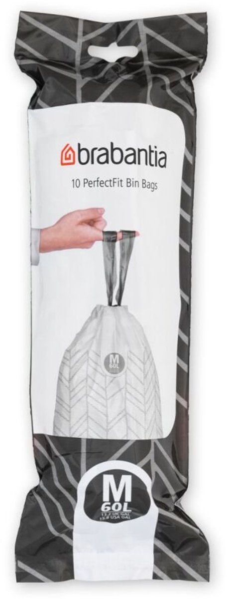 Brabantia PerfectFit Afvalzak met trekbandsluiting - 60 l - Code M - 10 stuks