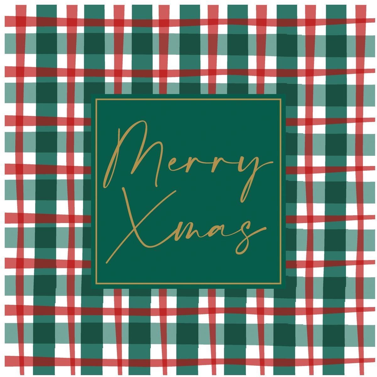 Duni servetten kerst tafeldecoratie Xmas Check 33x33cm rood.