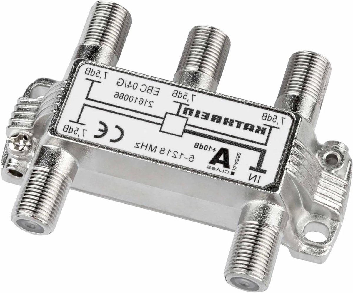 Signaal Verdeler - TV Signaal - Signaal Splitsen - 4 Uitgangen - 5-1218 MHz - Zilver